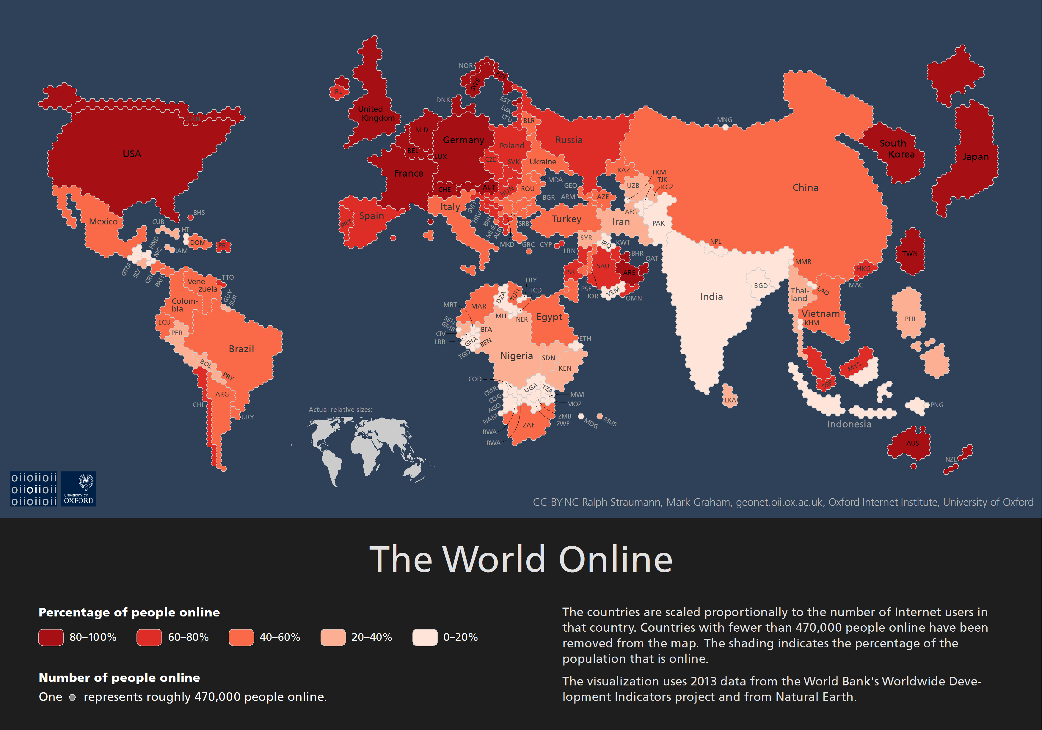Dünya’daki Online Nüfus Haritalandırıldı