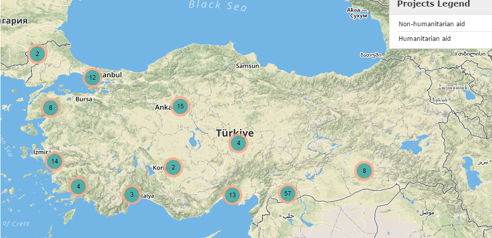Türkiye’deki Mülteciler İçin İnsani Yardım Haritası