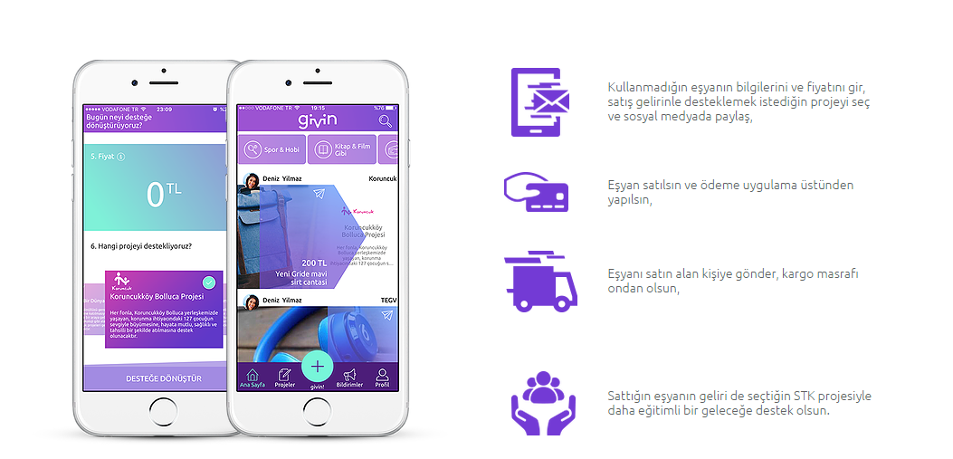 İkinci el pazar yeri ‘givin’ ile kullanıcılar sivil toplum kuruluşlarına destek oluyor