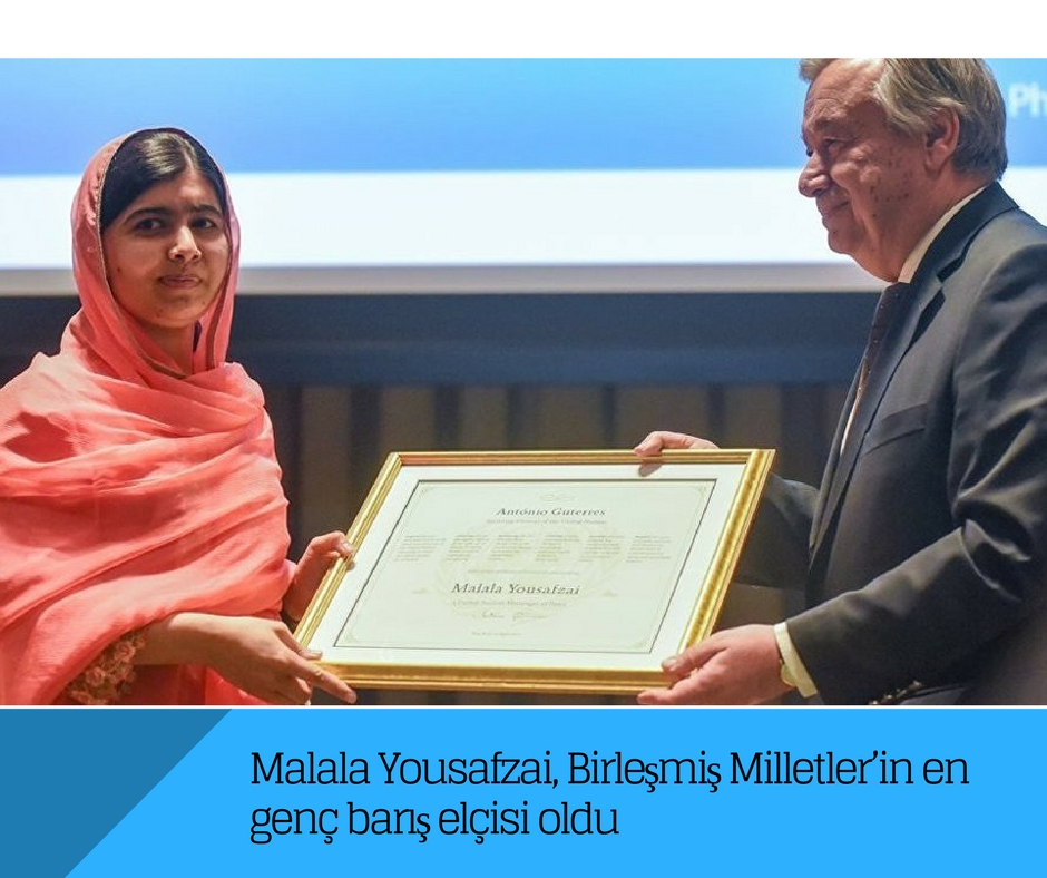 Malala Yousafzai, Birleşmiş Milletler’in en genç barış elçisi oldu