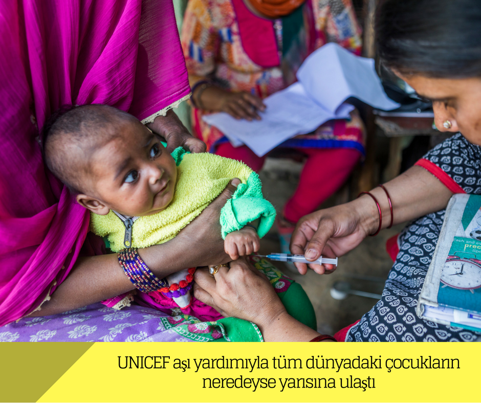 UNICEF aşı yardımıyla tüm dünyadaki çocukların neredeyse yarısına ulaştı