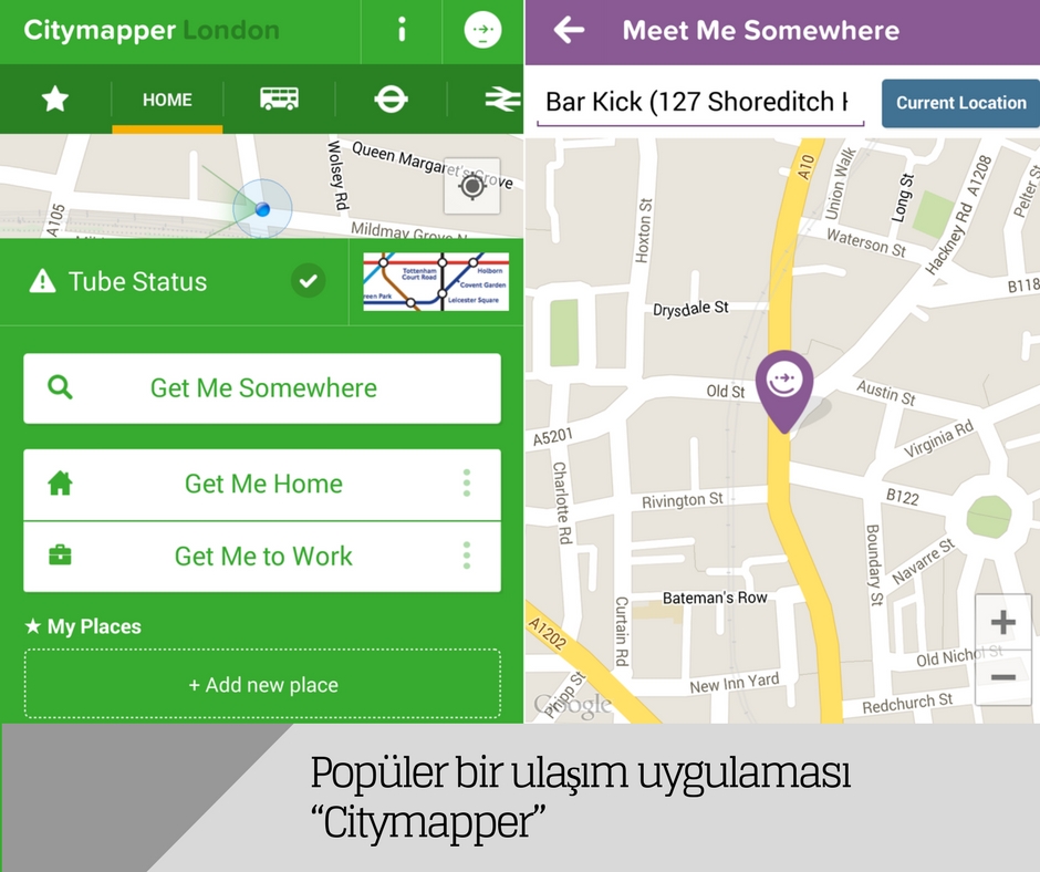 Popüler bir ulaşım uygulaması “Citymapper”