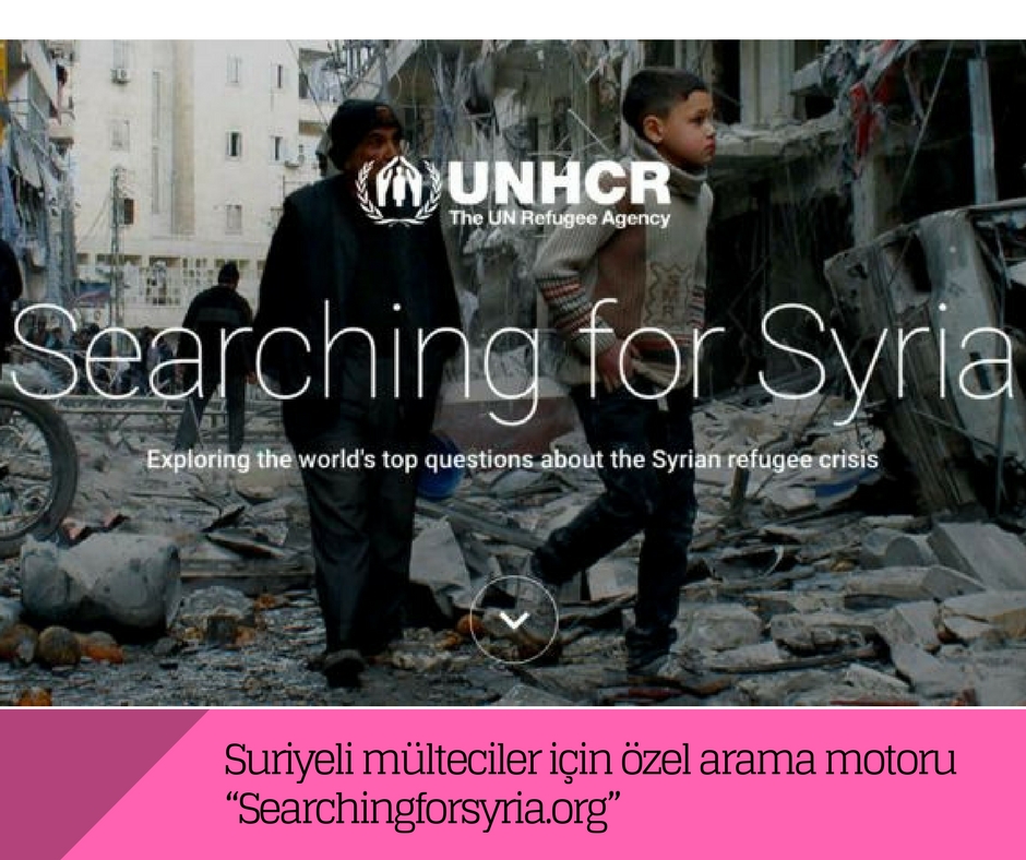 Suriyeli mülteciler için özel arama motoru “Searchingforsyria.org”