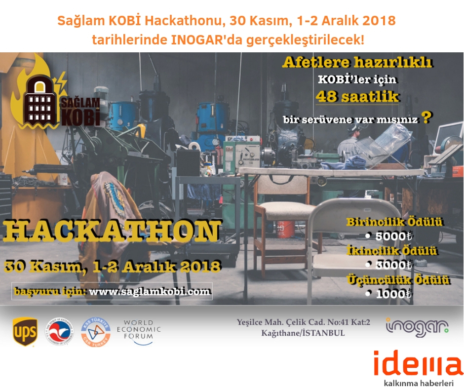 Sağlam KOBİ Hackathonu, 30 Kasım, 1-2 Aralık 2018 tarihlerinde INOGAR’da gerçekleştirilecek!