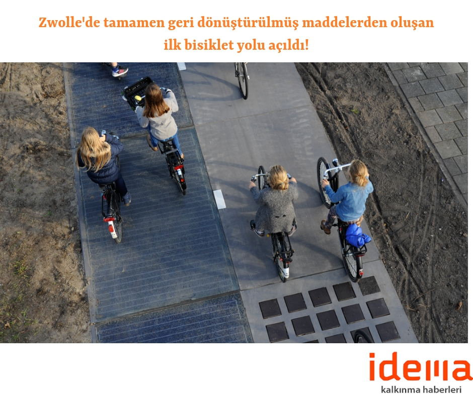 Zwolle’de tamamen geri dönüştürülmüş maddelerden oluşan ilk bisiklet yolu açıldı!